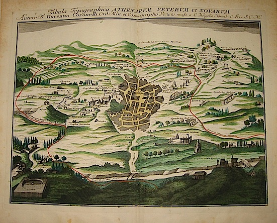 Weigel Christoph Tabula topographica Athenarum veterum et novarum... 1720  Norimberga